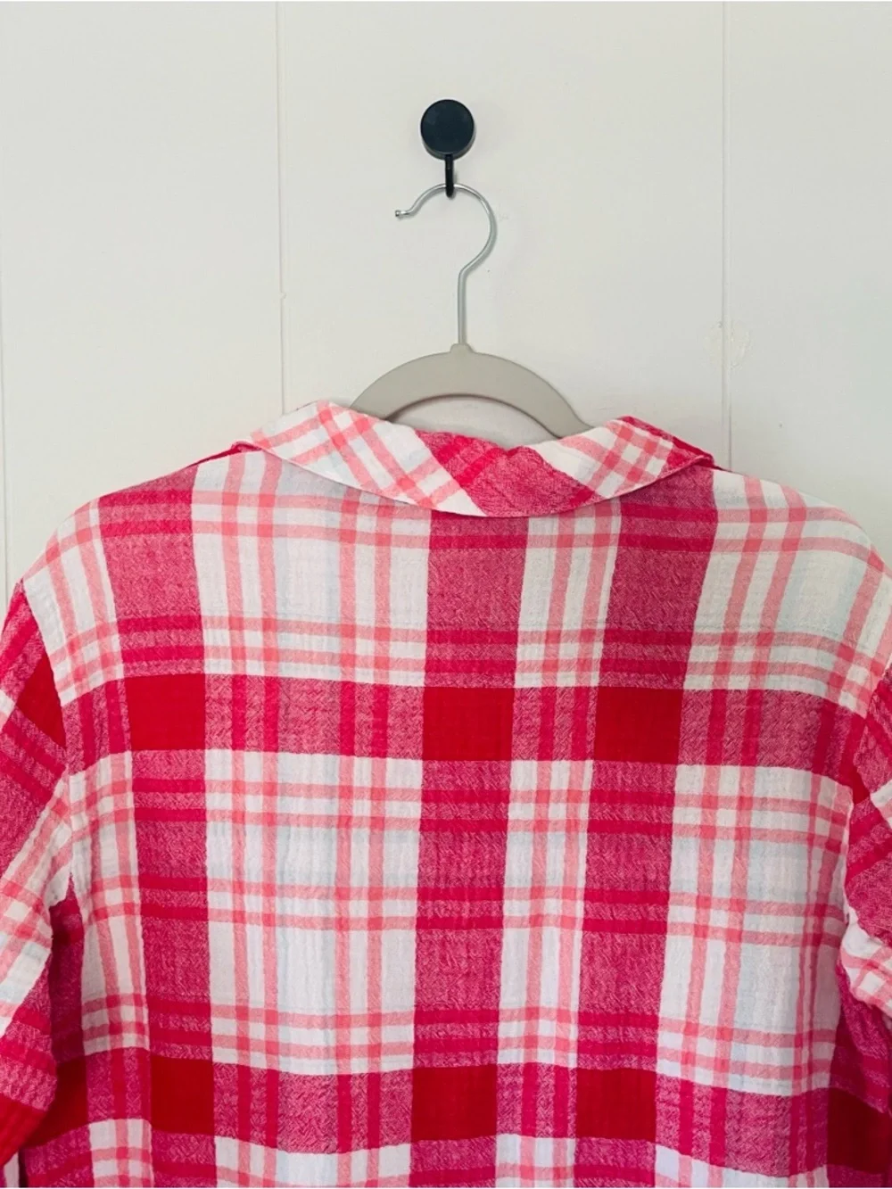 Sanctuary Pink and White Lightweight Plaid Shirt - Picture 8 of 9